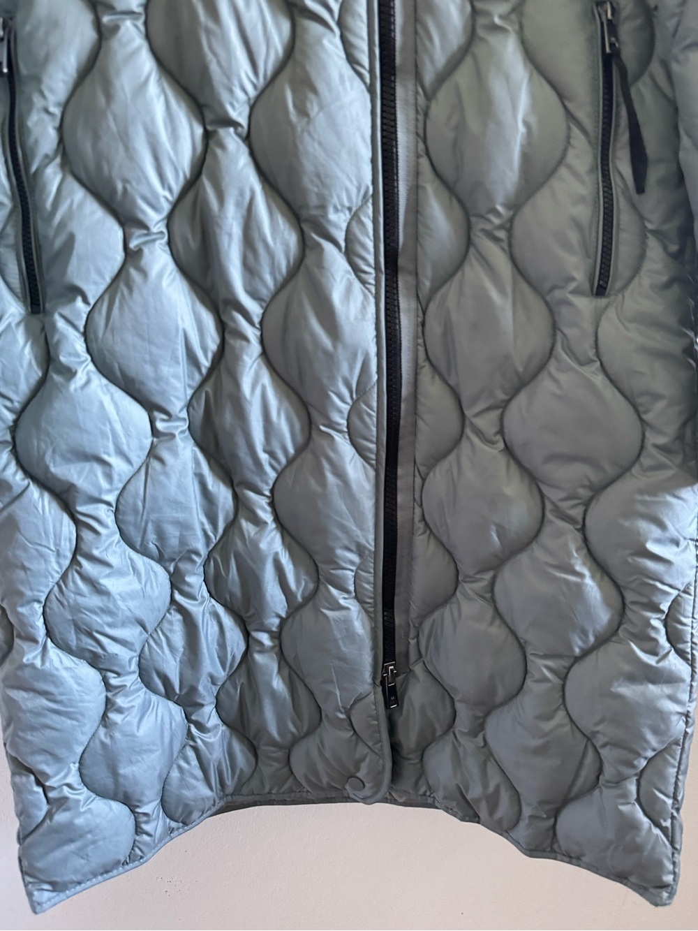 Mango Quilted Hooded Long Puffer Coat in Sage Green size Small - Picture 8 of 12